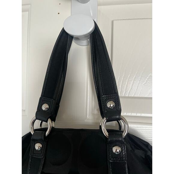 Coach Poppy Signature Spotlight Small Convertible Tote Shoulder Bag Black 13843 - Picture 6 of 9